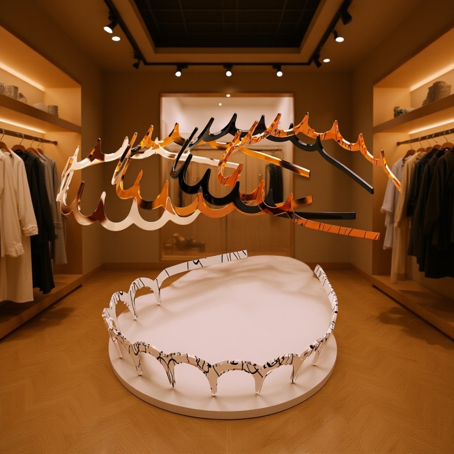 U자형 빗, 하이탑 헤드밴드, 물결 모양의 레트로 디자인이 특징인 5피스 헤드밴드 세트입니다.