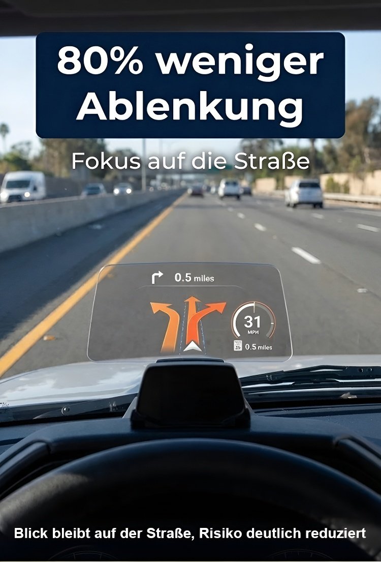 Auto HD HUD Head-up Display auf dem Armaturenbrett