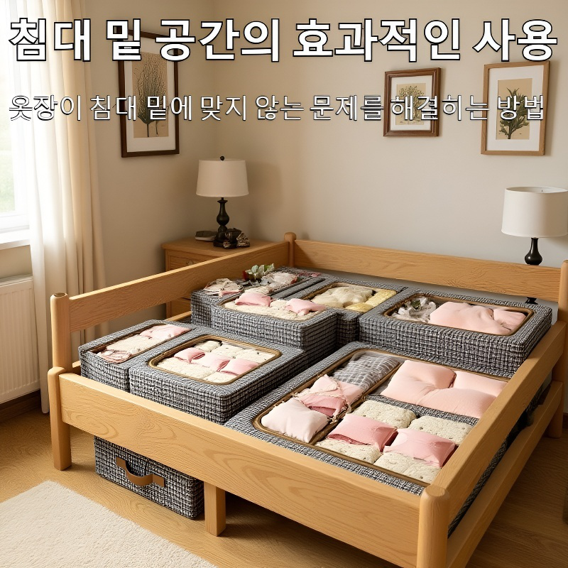 투명 접이식 침대 밑 신발 보관함