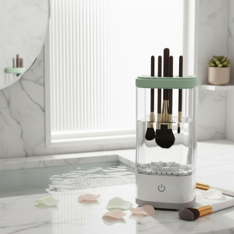 Appareil automatique de nettoyage de pinceaux de maquillage