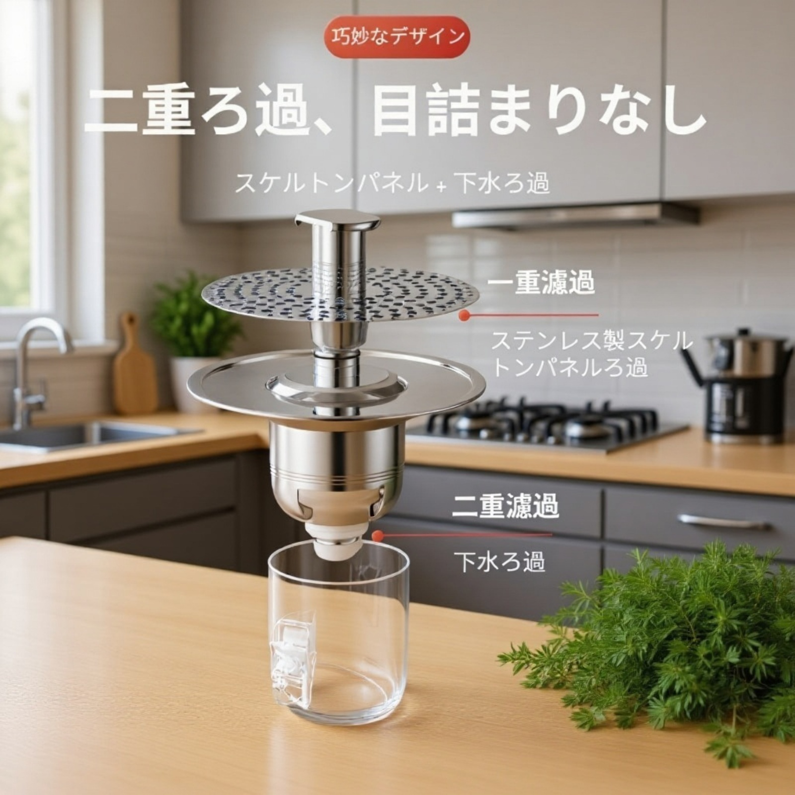 洗面台用ユニバーサルポップアップ排水栓芯