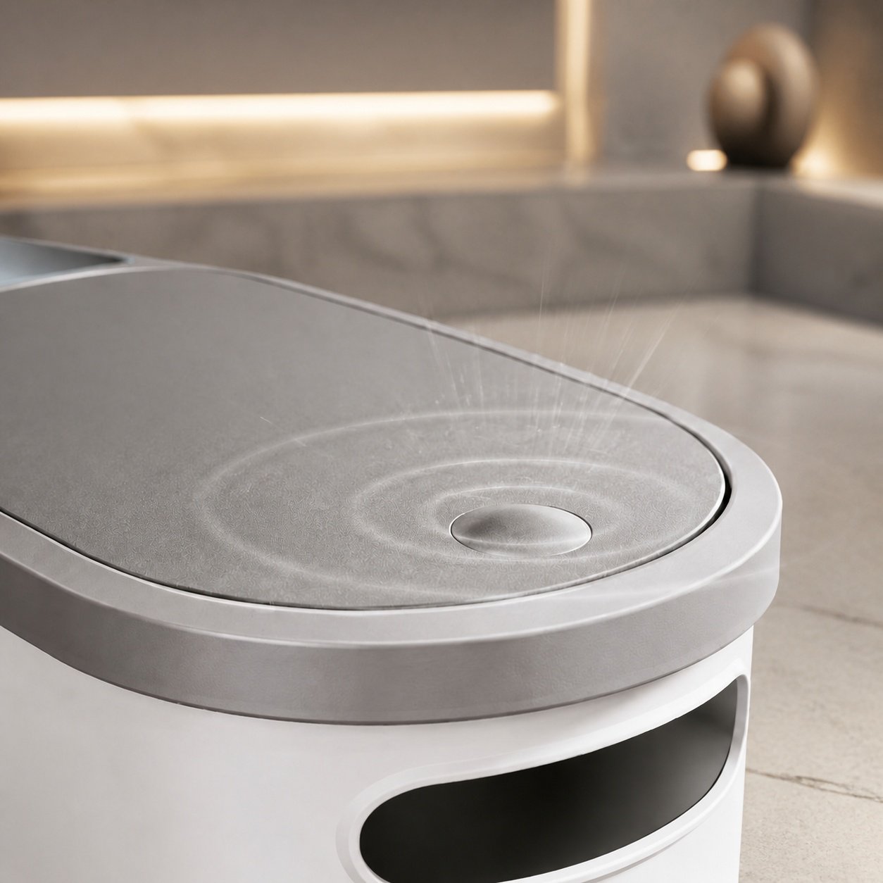 Minimalist slim gap trash can for contemporary homes