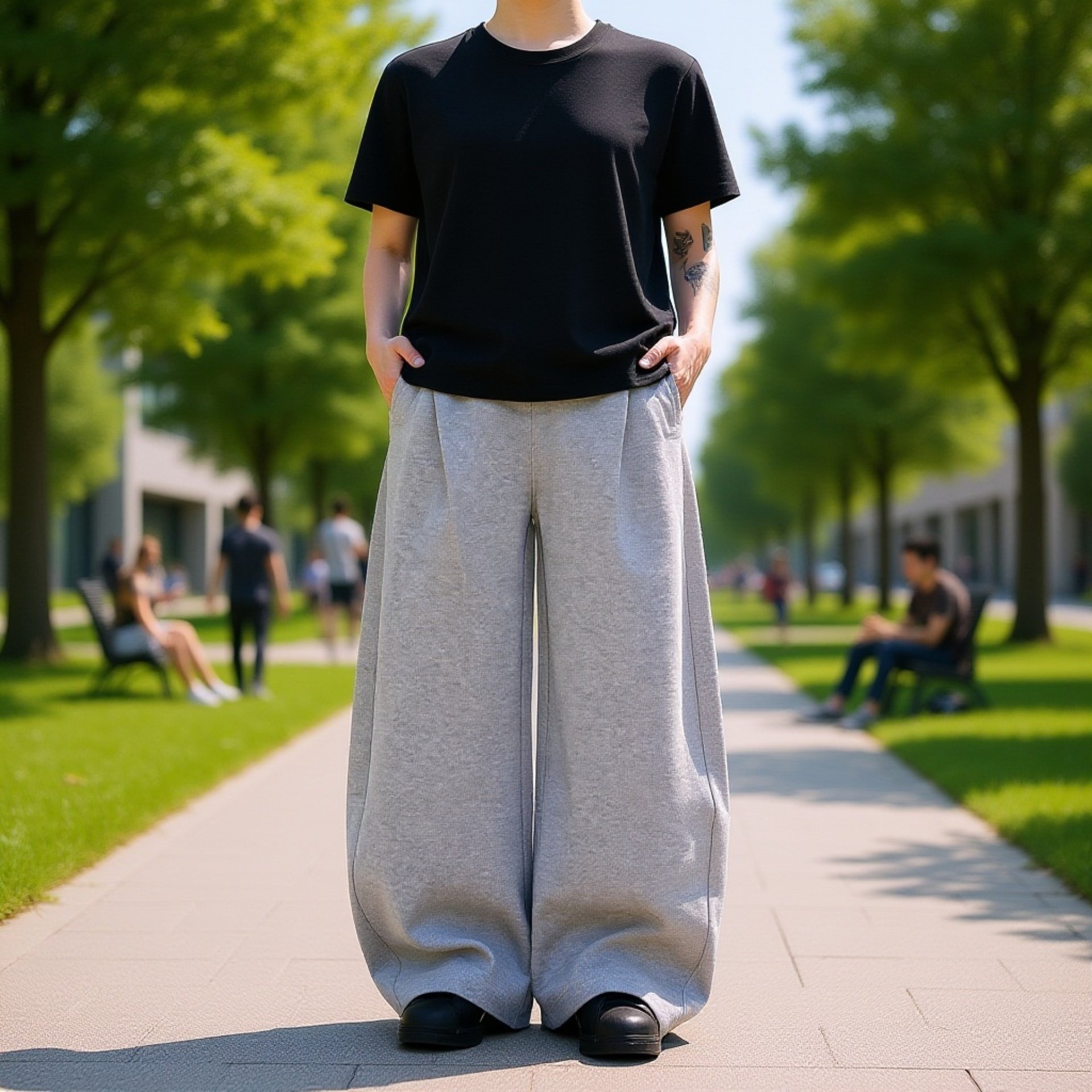 レディースカジュアルワイドパンツ