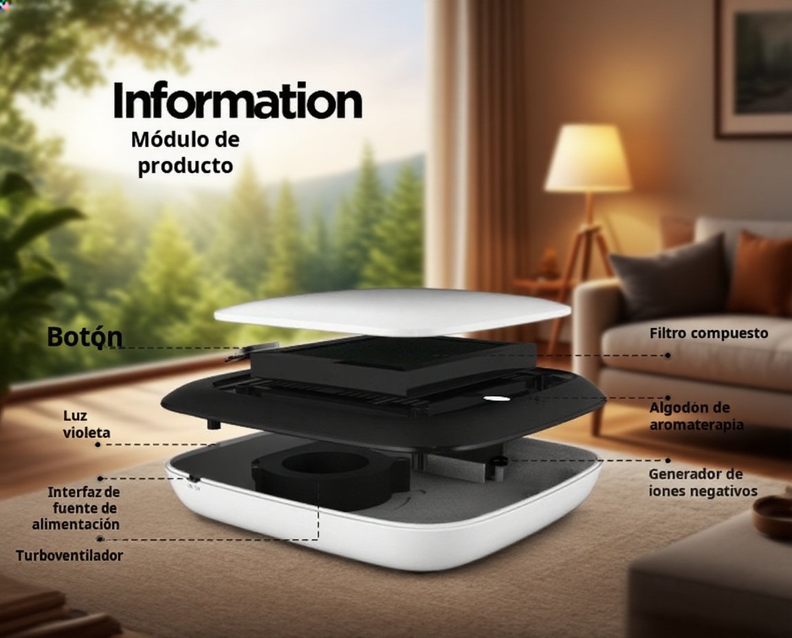 Elimina olores y polvo con purificador de aire portátil