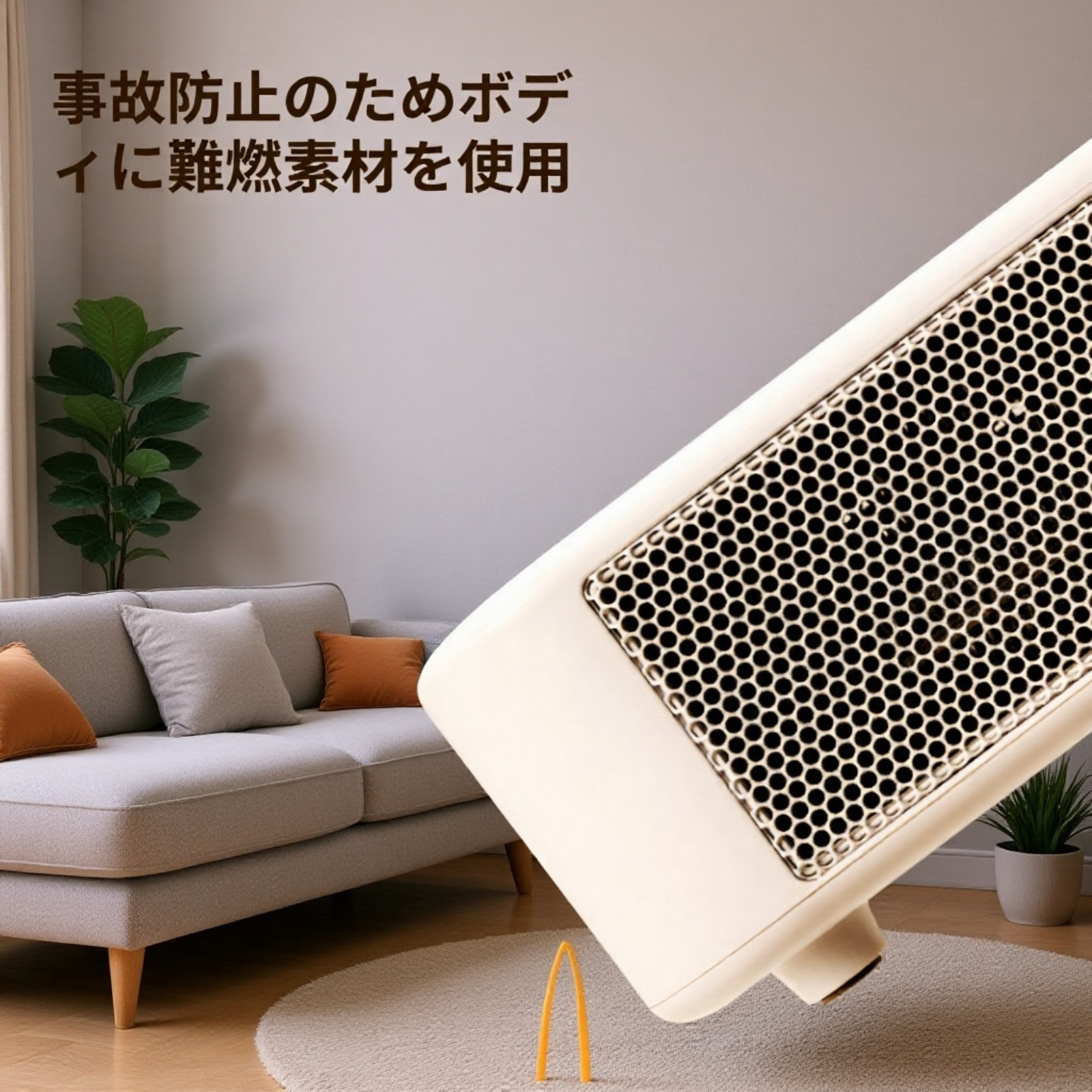 卓上に置いたコンパクトヒーター