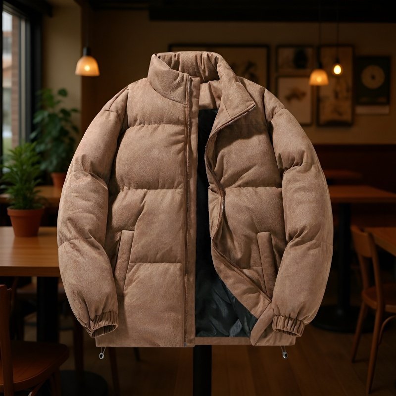 Chaqueta acolchada casual de gran tamaño para hombre