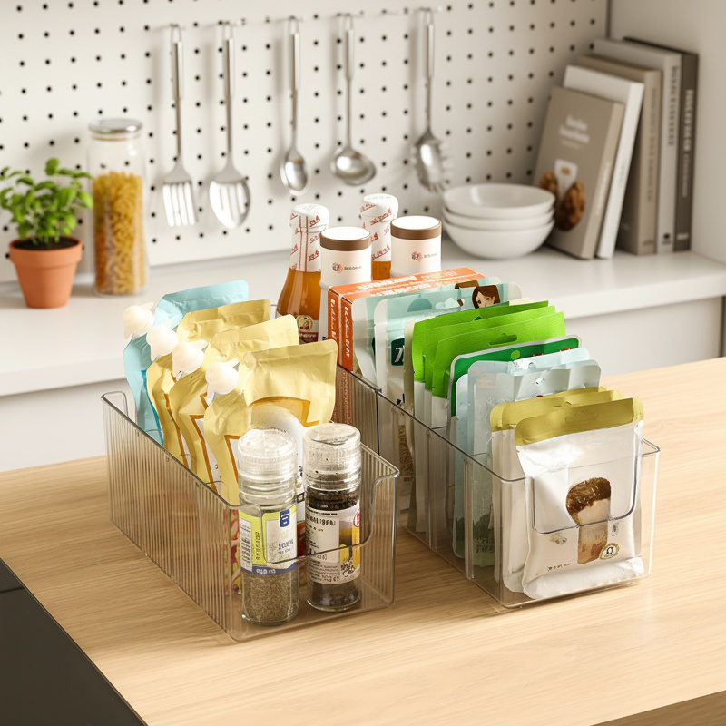 Adjustable storage box with elastic dividers