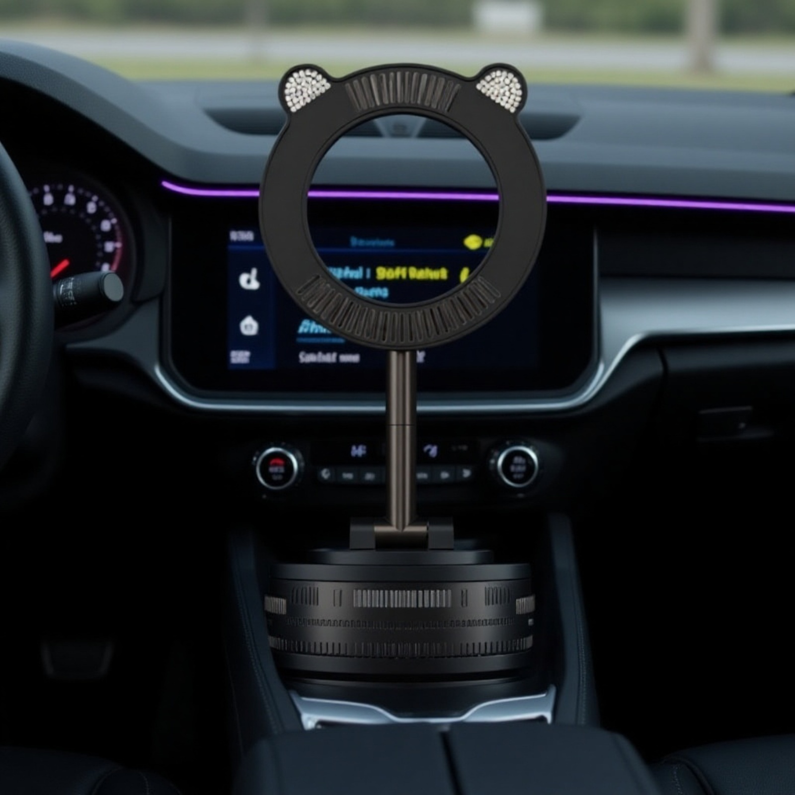 Auto Handyhalterung mit Magnet und Vakuumsaugnapf, Schwarz