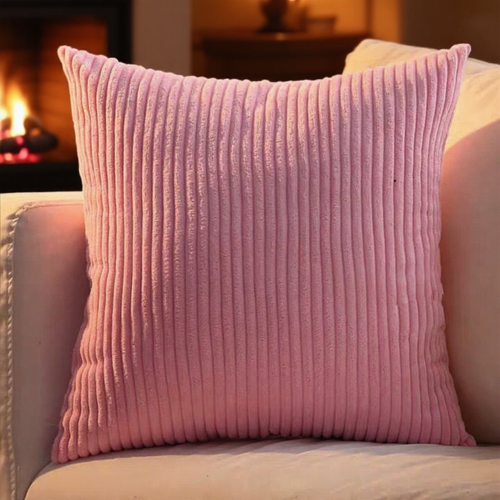 輕奢風居家純色條紋抱枕枕套