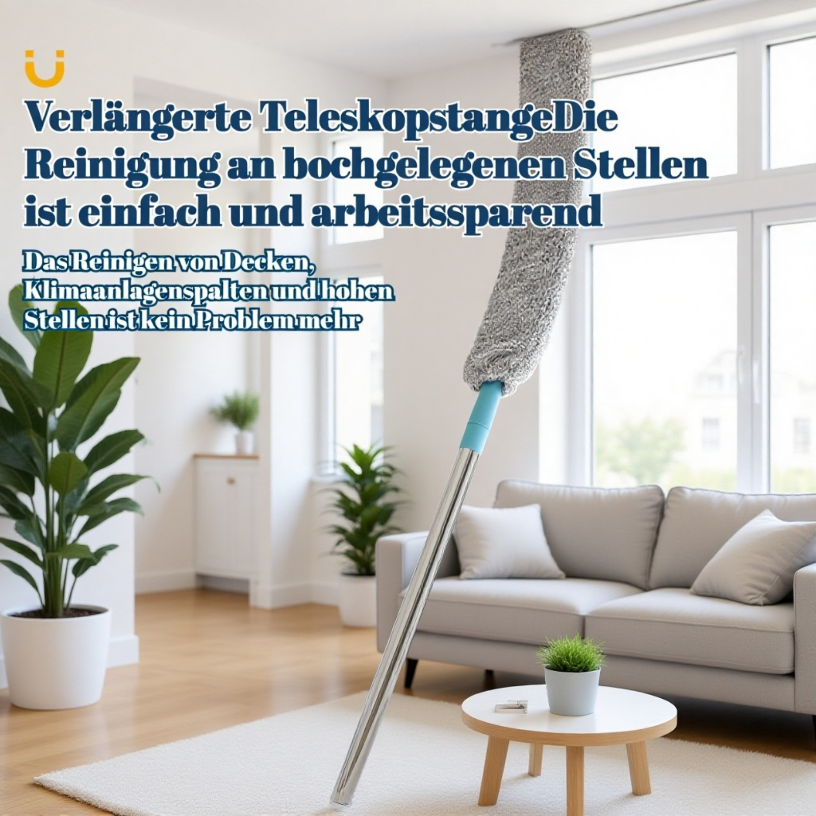 Verlängerbarer Staubwedel für den Haushalt, ausziehbare Reinigungsbürste