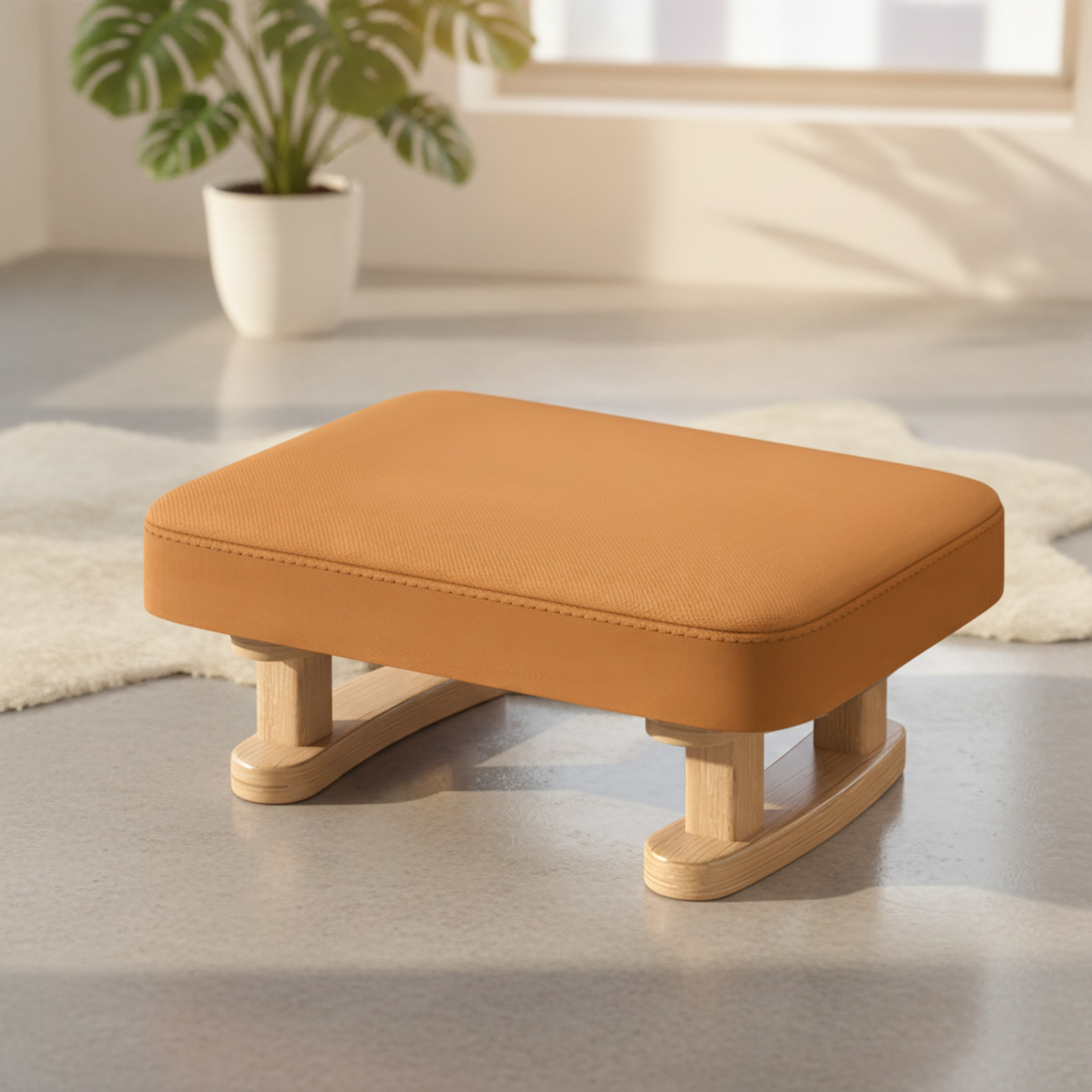 Japanese Style Soft Pack Legless Sofa Stool Low Entryway Footrest