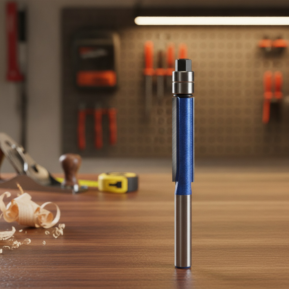 1/4 vástago flash plata azul doble rodamiento recortadora fresa madera doble filo recortadora fresa 