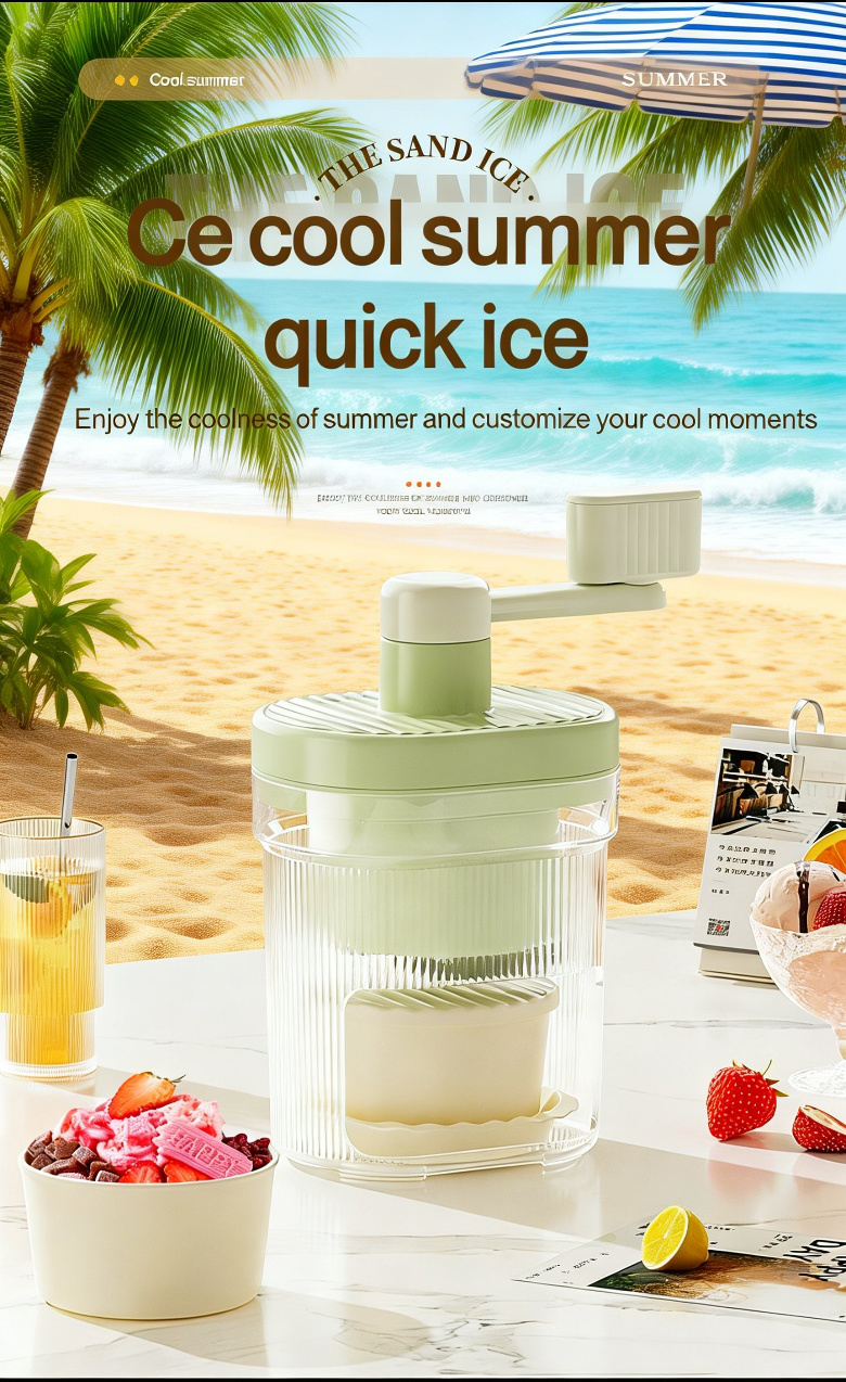 Manual home ice shaver for fluffy shaved ice