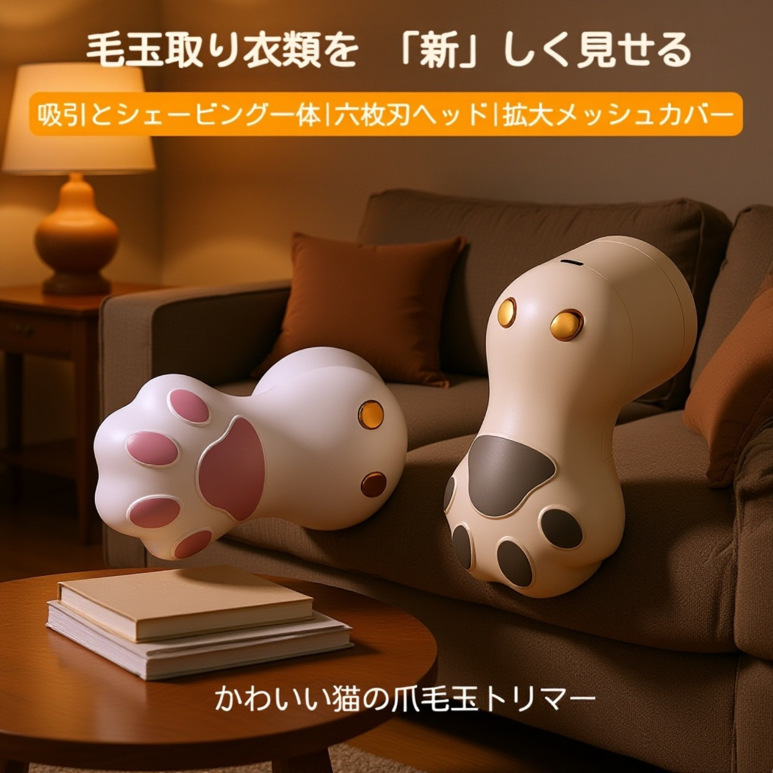 電動毛玉取り器 USB充電式 強力カッター付き