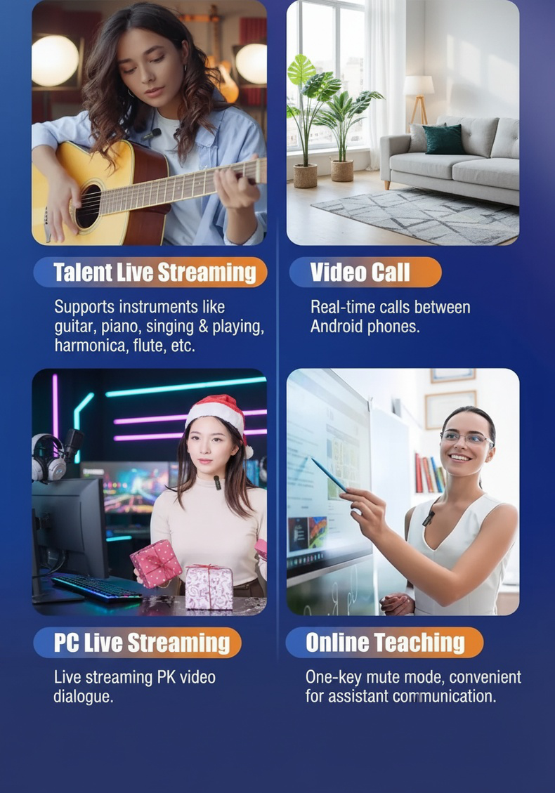Wireless microphone for vlogging and interviews