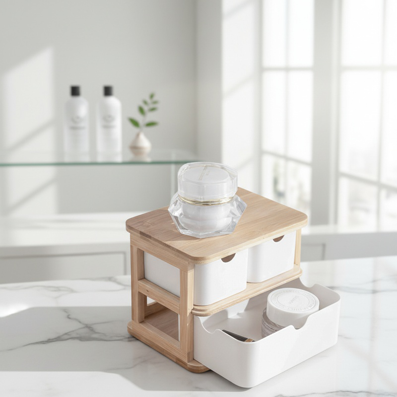 Multi-layer desktop organizer with pull-out drawers
