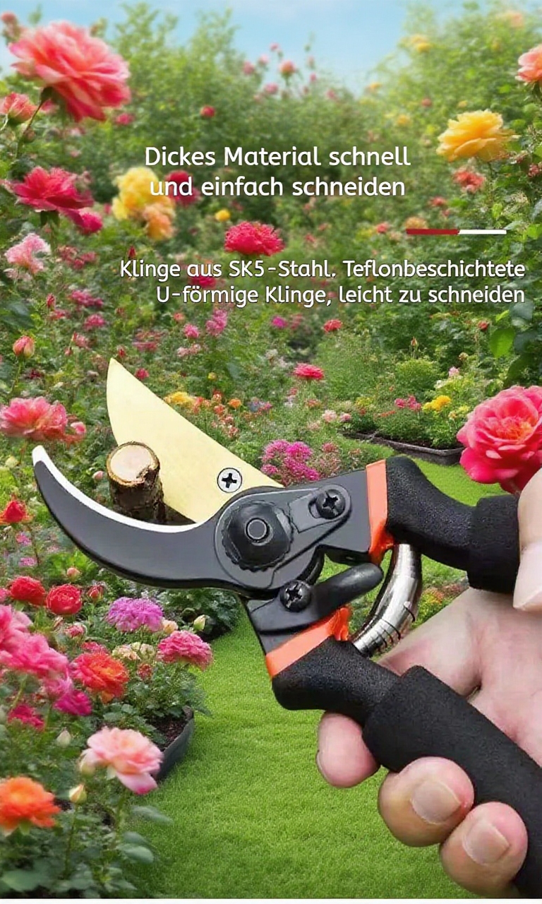 Gartenschere für präzisen Schnitt in der Nahaufnahme