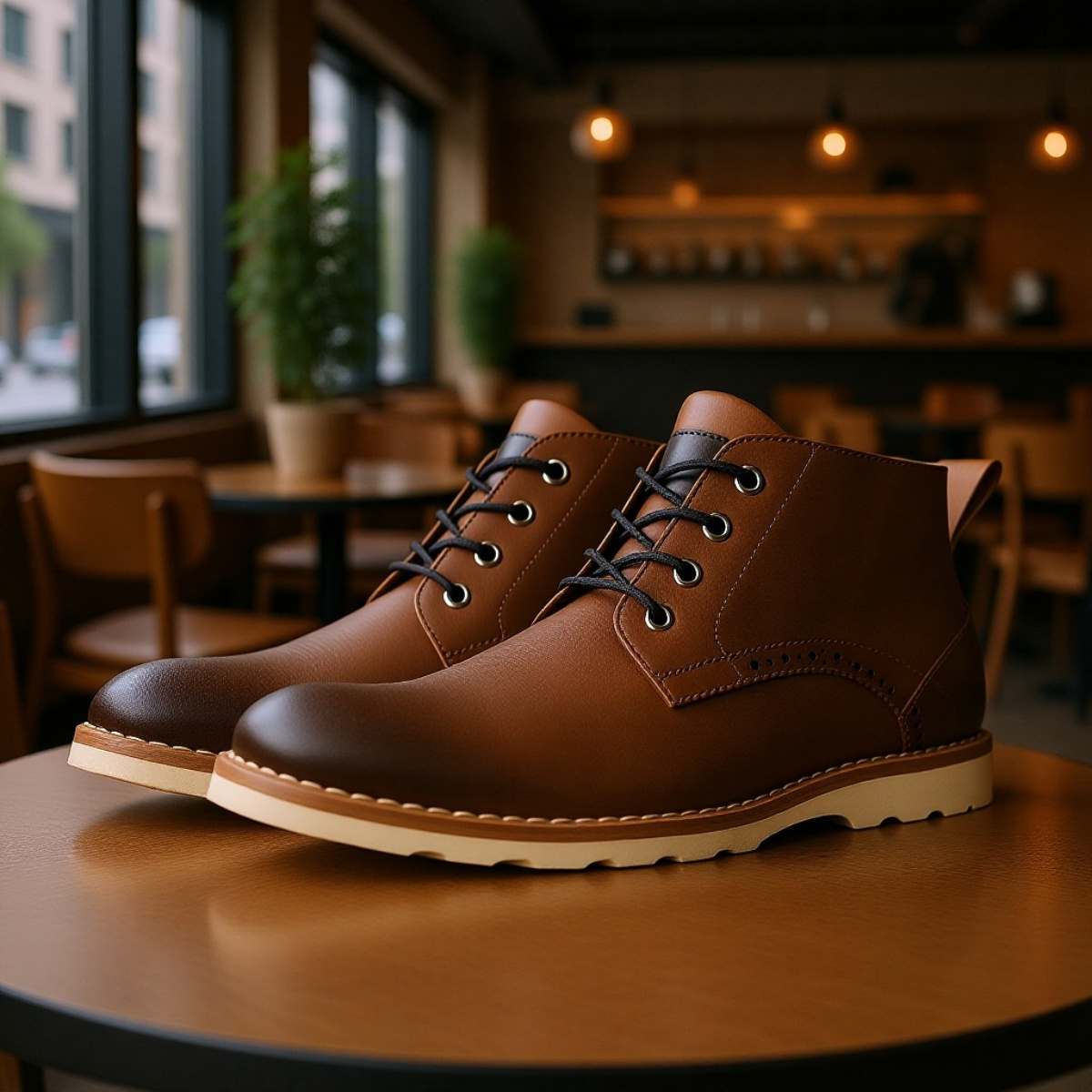 ヴィンテージ風メンズブーツ 英国風 カジュアルショートブーツ
