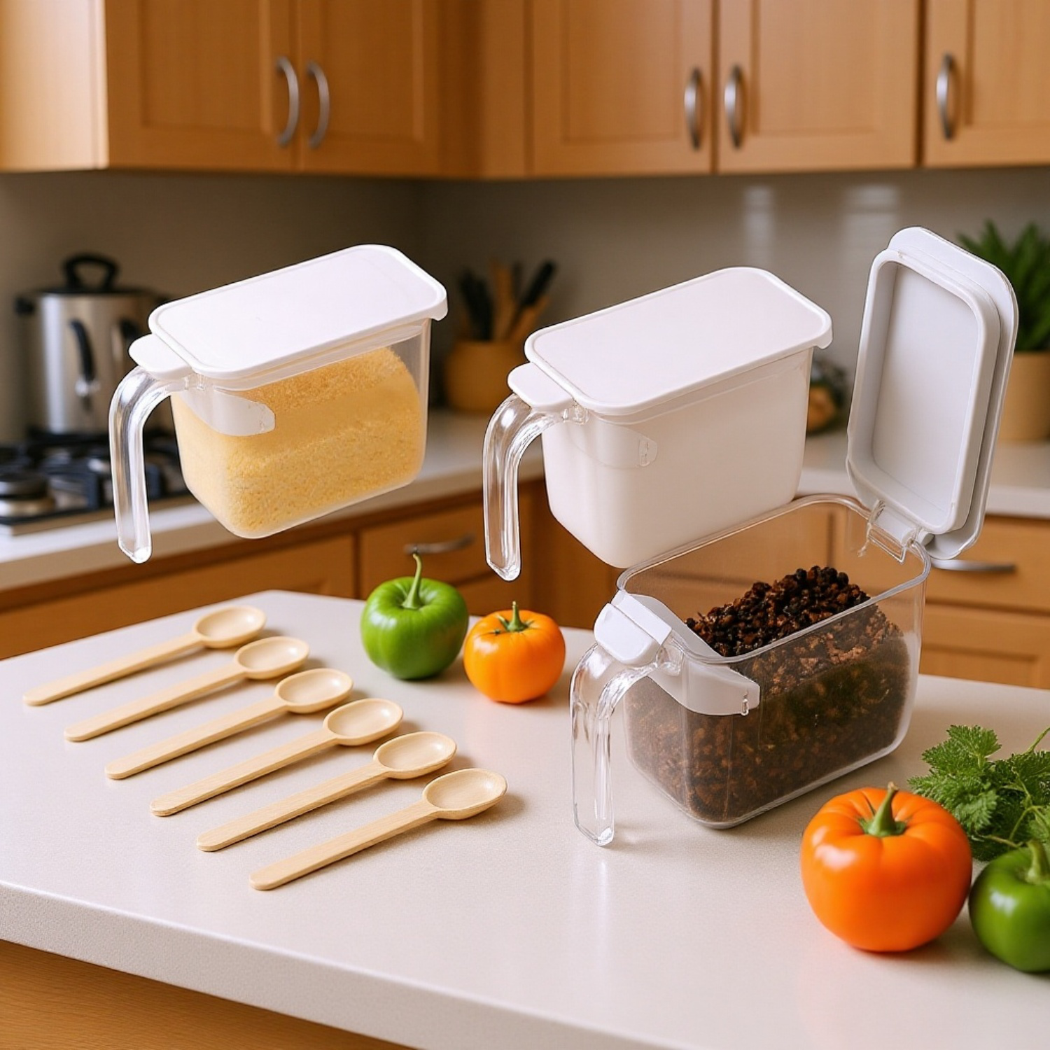 多機能キッチン調味料ボトル収納ラックセット