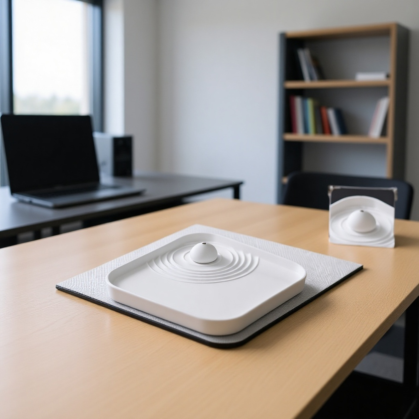 Porta incienso de yeso con diseño de ondas de gotas de agua