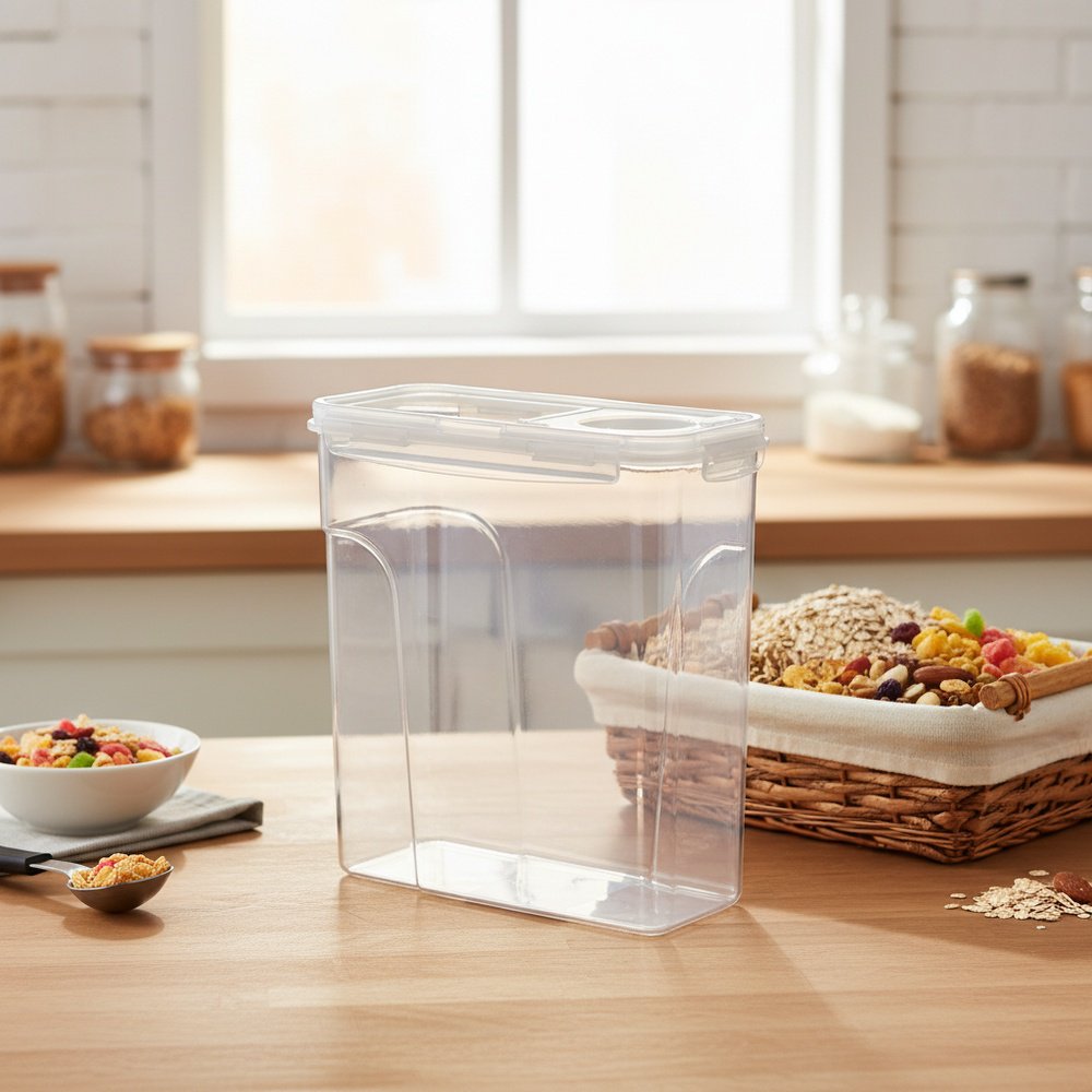 Food-Grade Transparent Plastic Storage Jars for Kimchi and Grains, Airtight Design