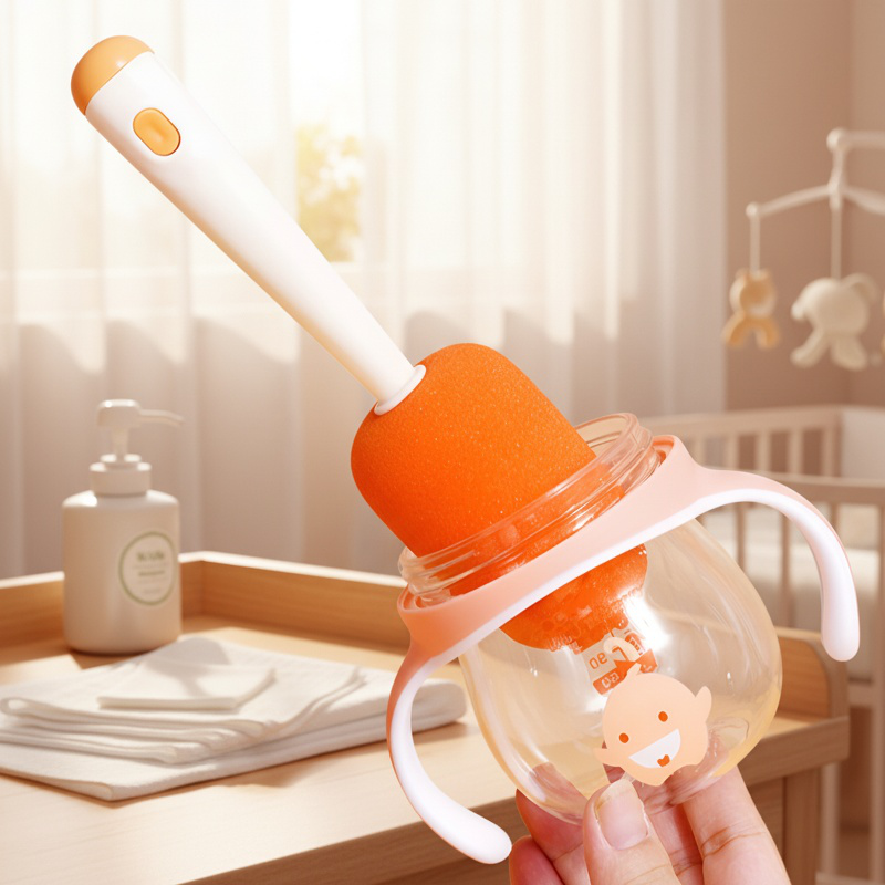 Durable cup cleaning brush with flexible bristles
