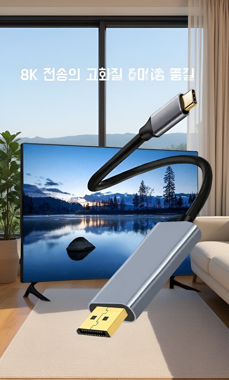 Type-C 단자와 HDMI 단자 클로즈업 이미지