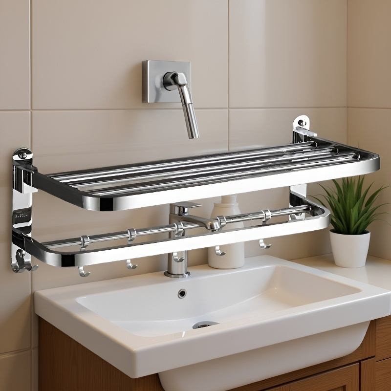Stainless Steel Bathroom Towel Shelf
