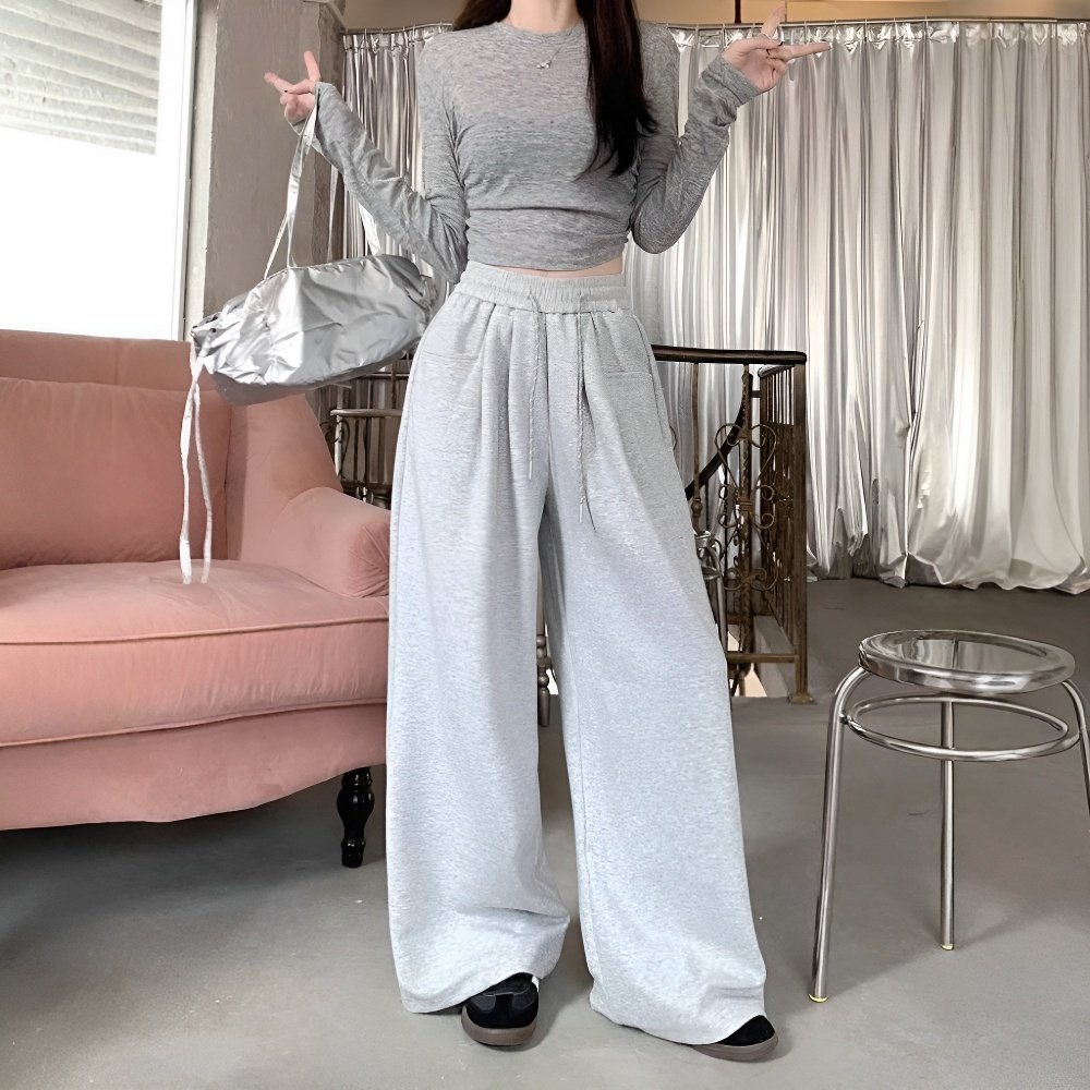 Jogging femme à taille élastique, tendance urbaine