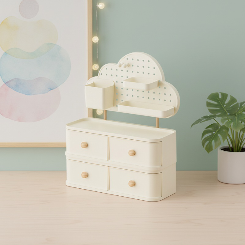 Office Desktop Cloud Hole Storage Box Drawer Large Capacity Storage Rack