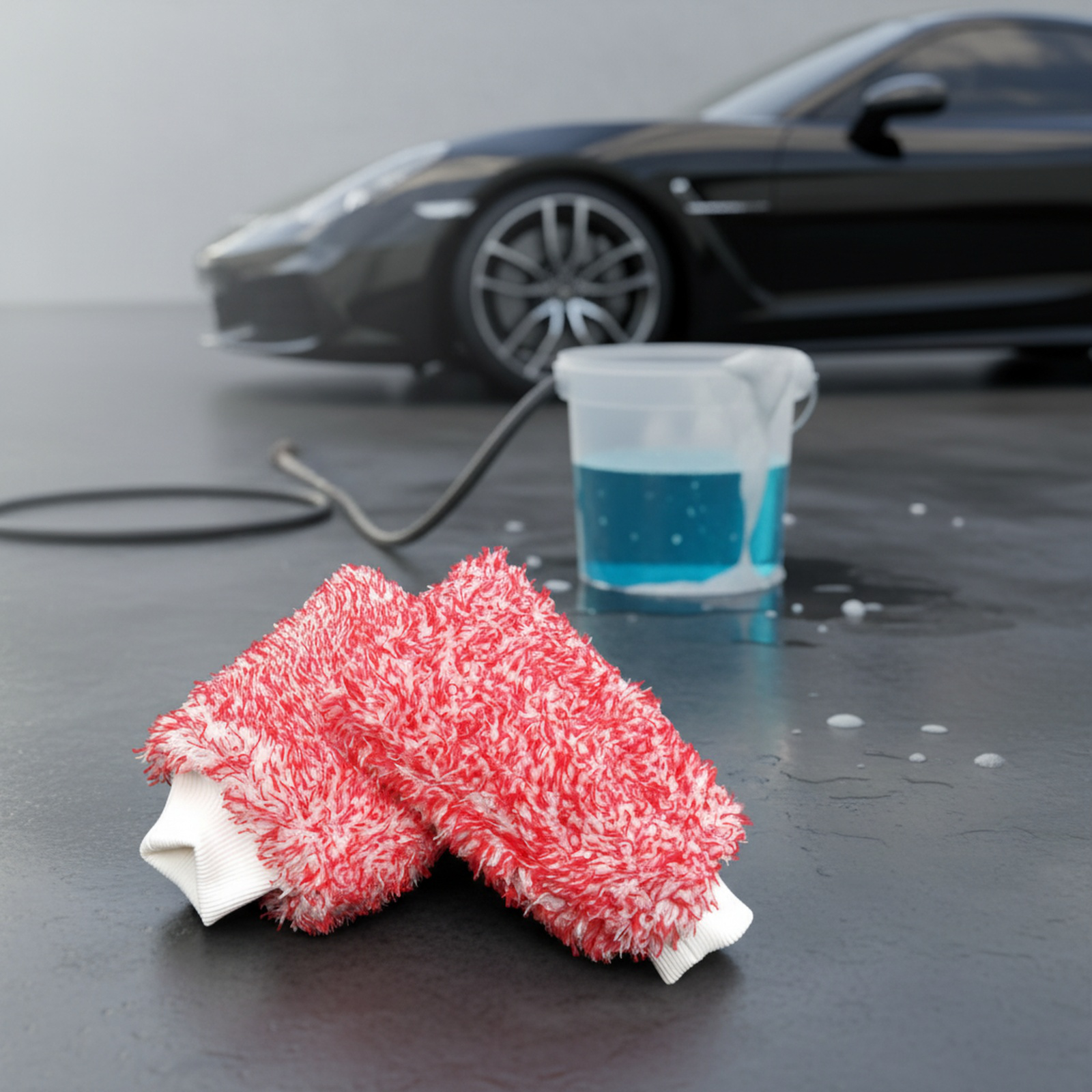 Large Size Double-sided Coral Fleece Car Wash Glove, Super Absorbent Microfiber Cleaning Glove