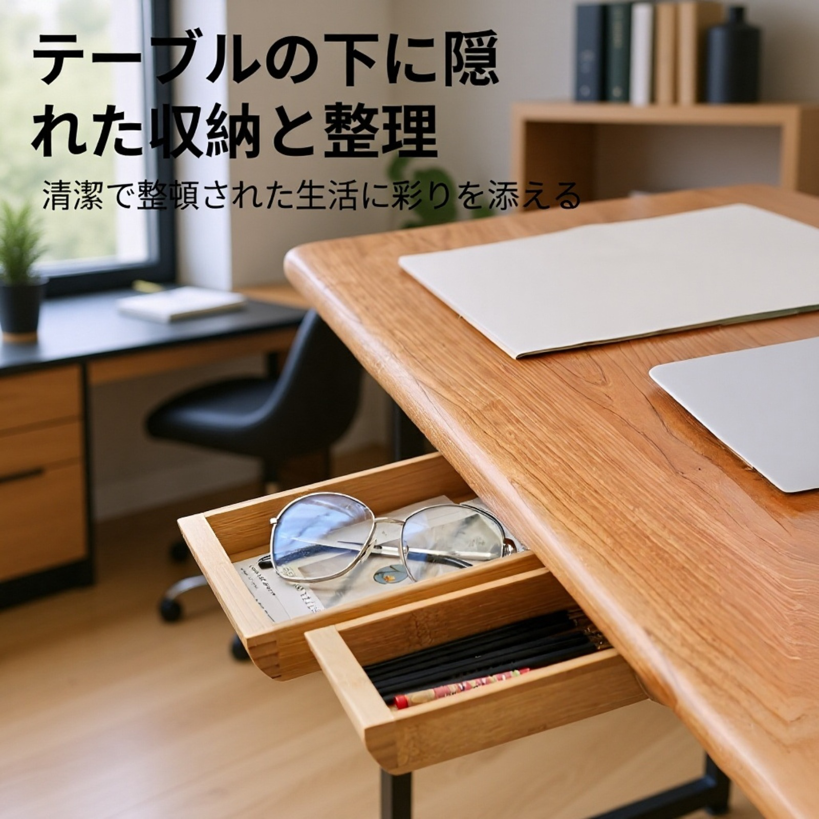 木製クリエイティブ引き出し式小物収納ボックス 隠し収納神器