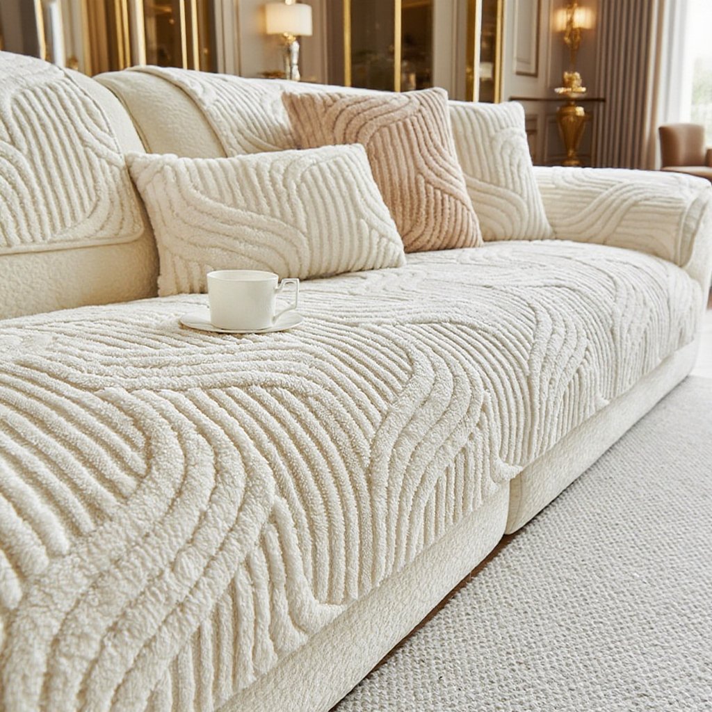 Cotton velvet autumn and winter plush thickened sofa cover