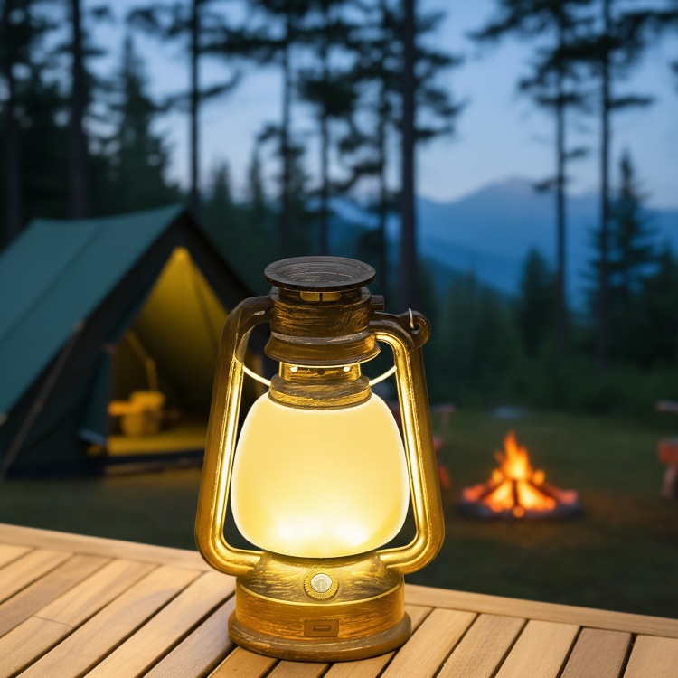 Rechargeable Vintage Camping Lantern, Multifunctional Waterproof Design, Extra-long Battery Life