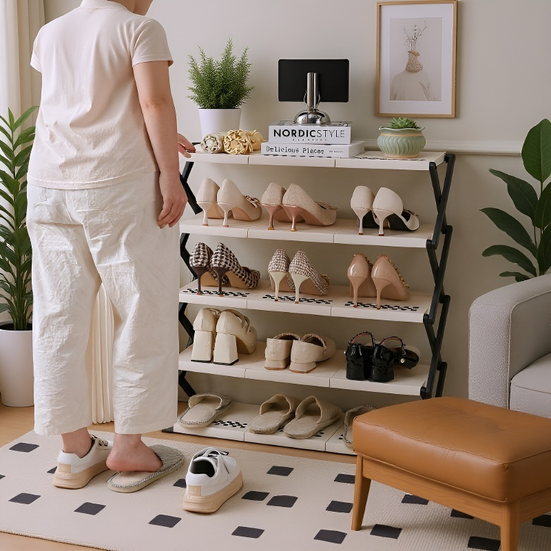 Mehrstöckiges Schuhregal für den Hausgebrauch Regal faltbar tallationsfreies Schuhregal TürSchuhschr