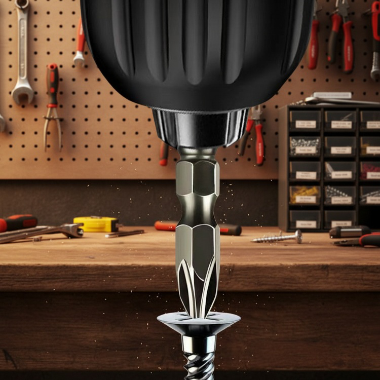 Durable tungsten steel screwdriver bit in use