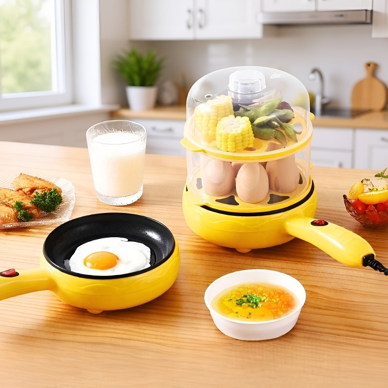 Mini cocina eléctrica para el hogar, antiadherente para hervir y freír huevos
