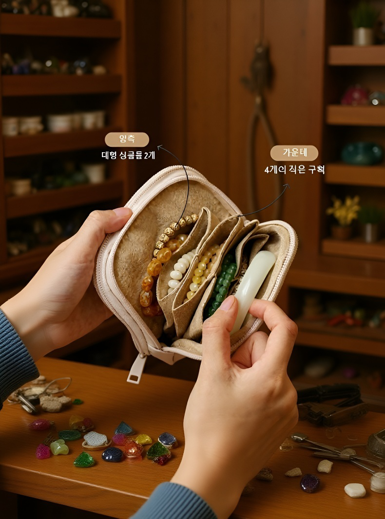 주얼리 파우치 내부 구조 및 수납 공간