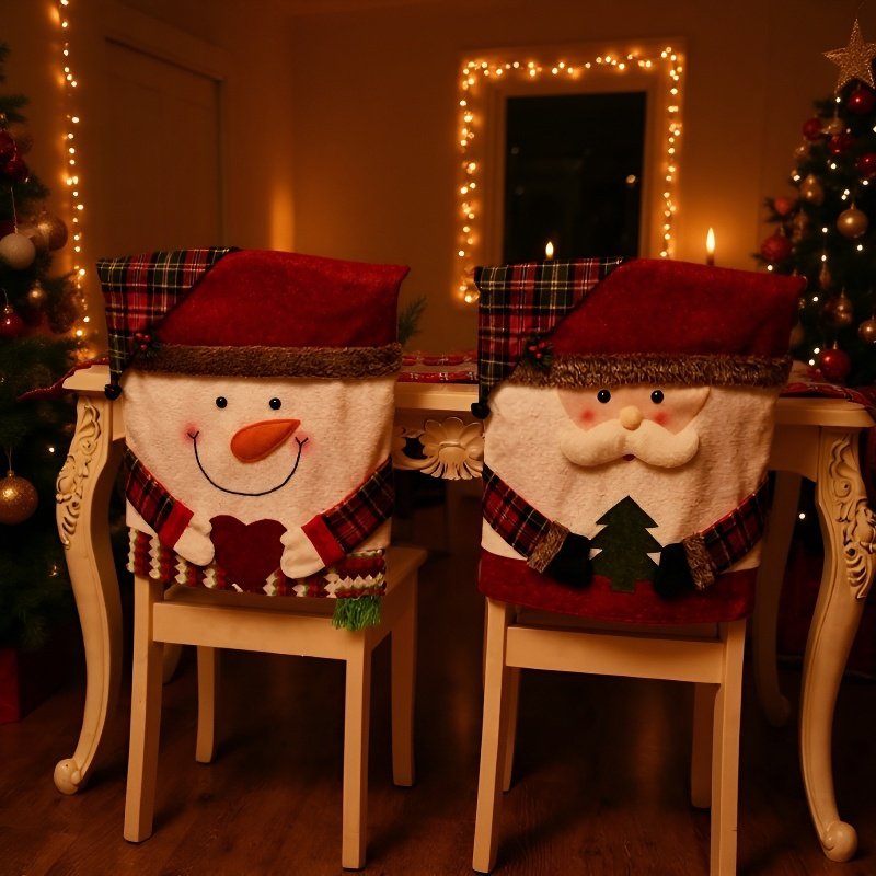 식탁 의자용 크리스마스 장식 커버