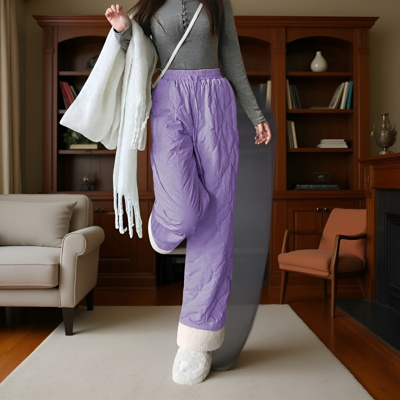 핑크 기모 도톰 일자 면 팬츠 오리지널 퀄리티 여성 잠금 온도 패딩 팬츠