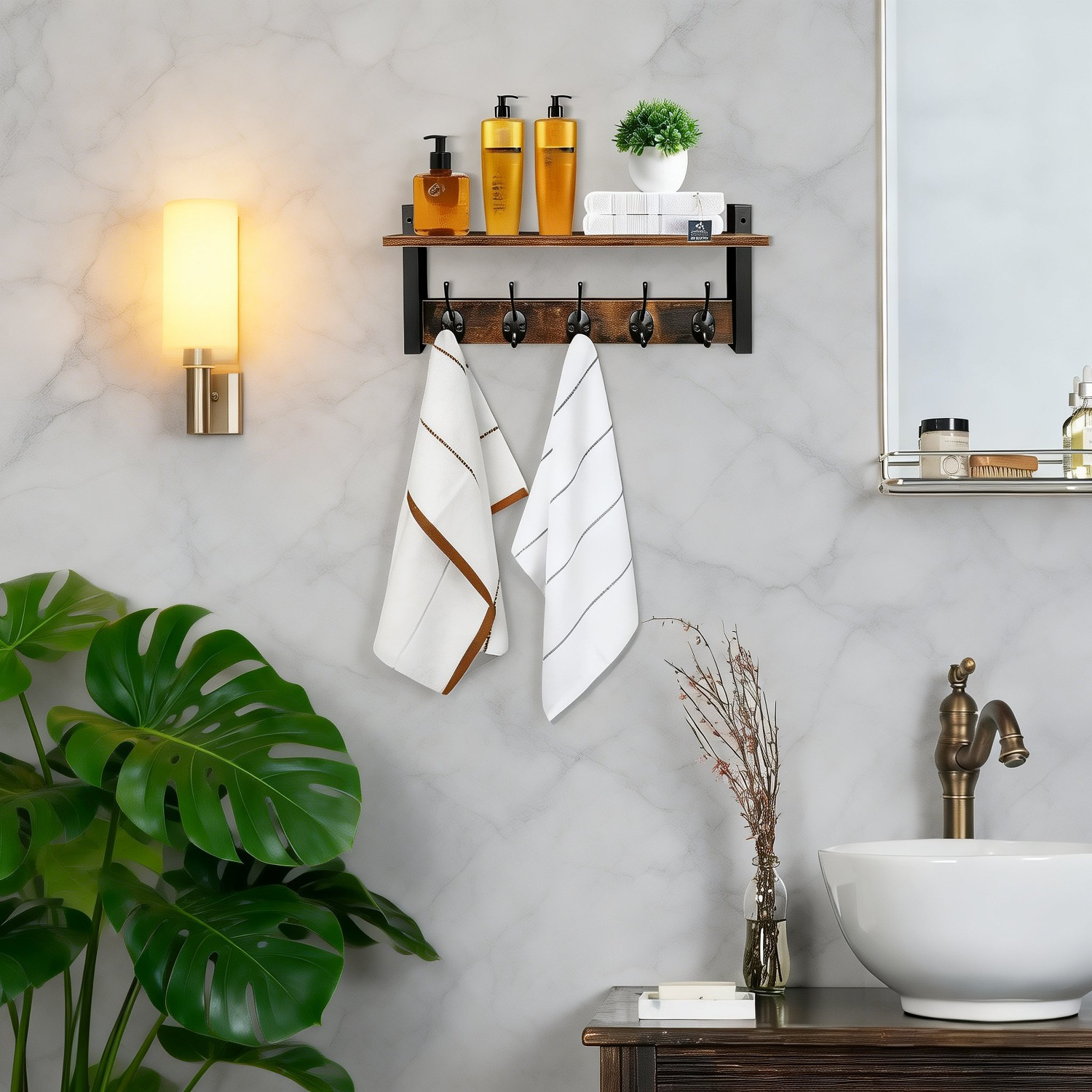 省スペースデザインの木製収納ラック