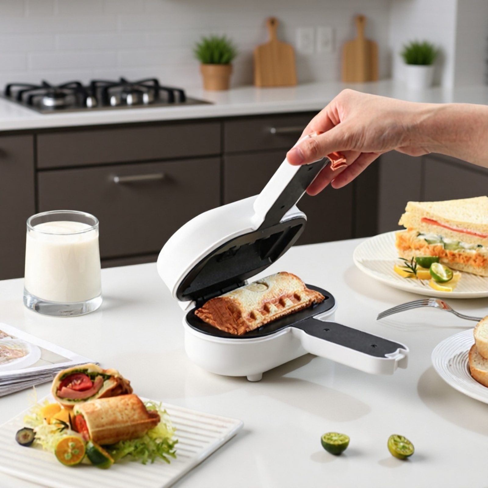 Compact breakfast machine for small kitchens