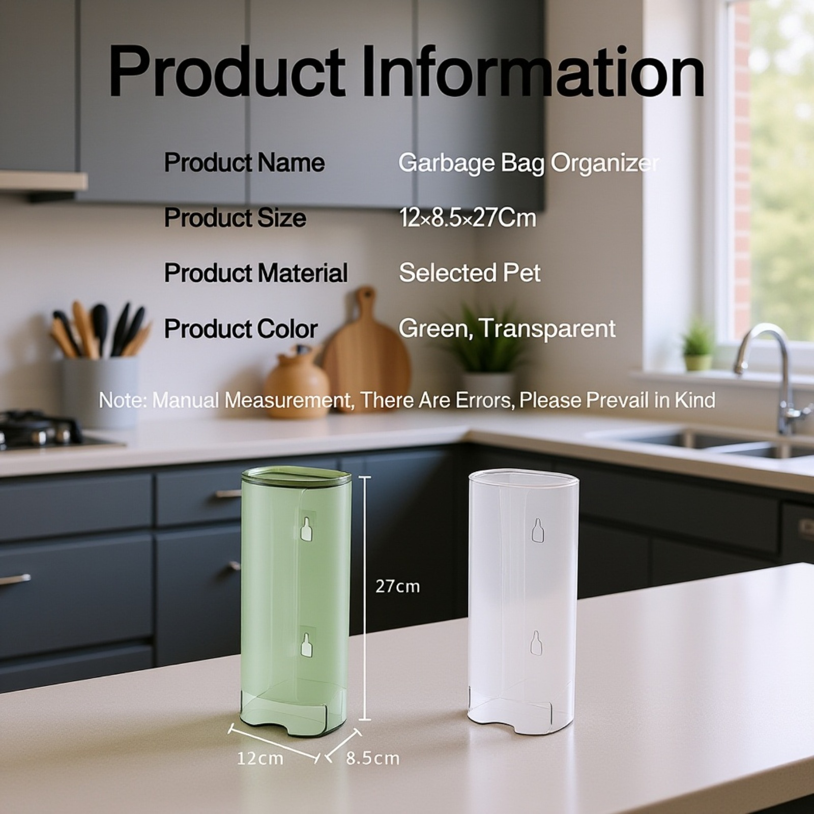 Transparent Wall-mounted Trash Bag Storage Box & Underwear Organizer Rack (No Drilling Required)