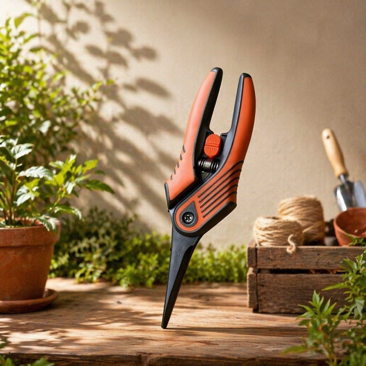 Gartenschere, scharf und langlebig, Sicherheitsverschluss, rutschfester Griff