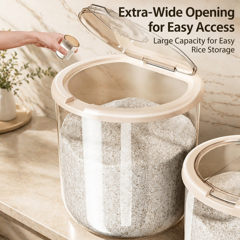 Household food-grade rice container, flour storage tank, insect-proof, moisture-proof, airtight flou