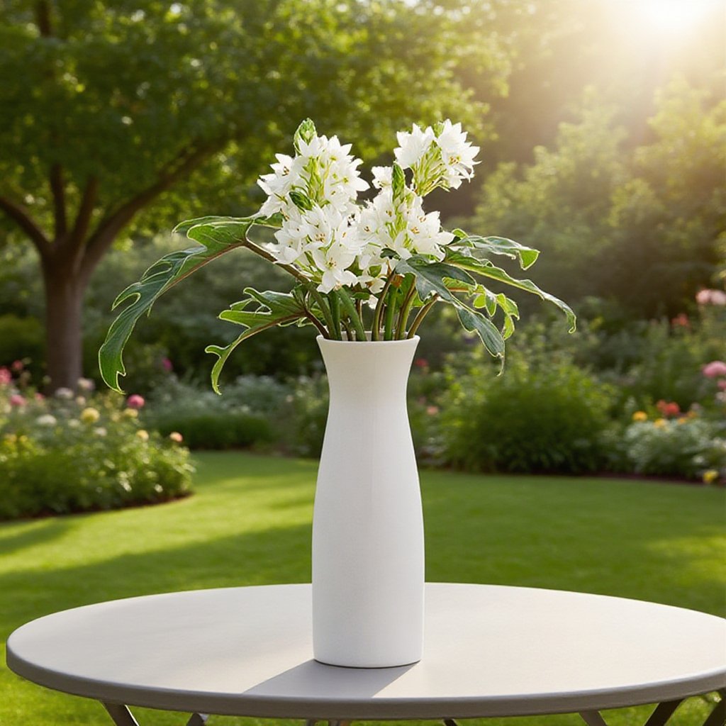 Severská bílá váza na sušené květiny