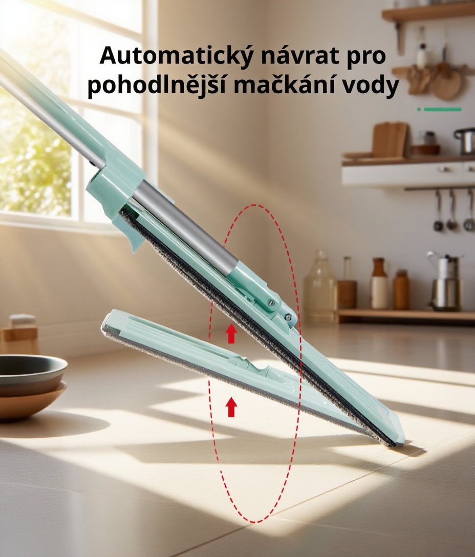 Detail mikrovláknového mopu vhodného pro dřevo