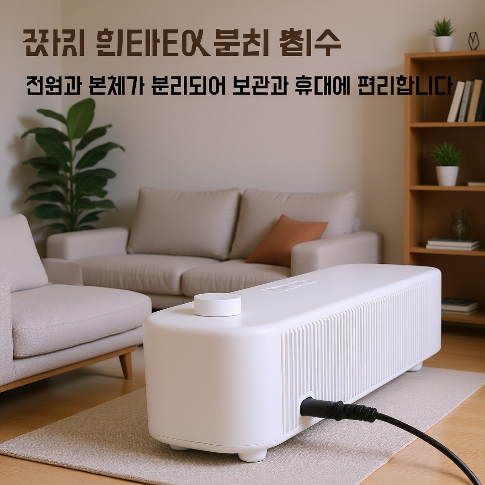 가정용 소형 무소음 전기히터 전면 이미지