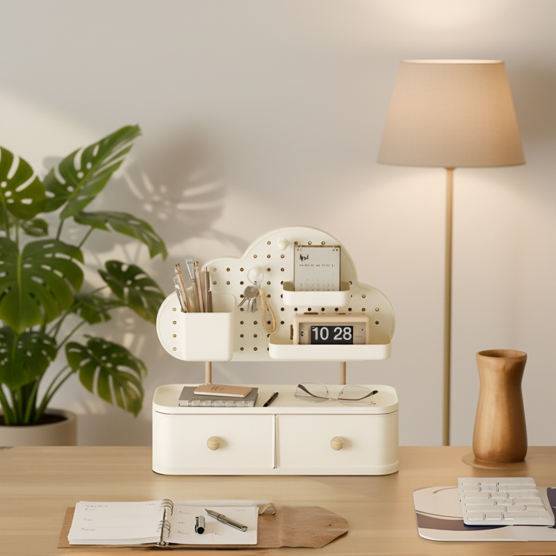 Cloud hole design storage box for efficient workspace organization
