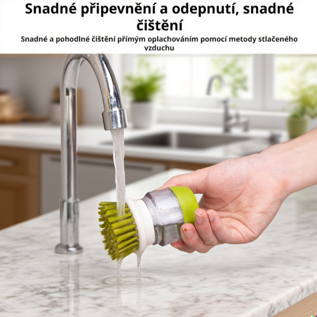  Kuchyňský kartáč na mytí hrnců, který nezanechává mastnotu